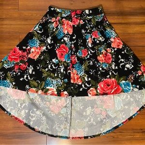Say Anything High Low Floral Skirt